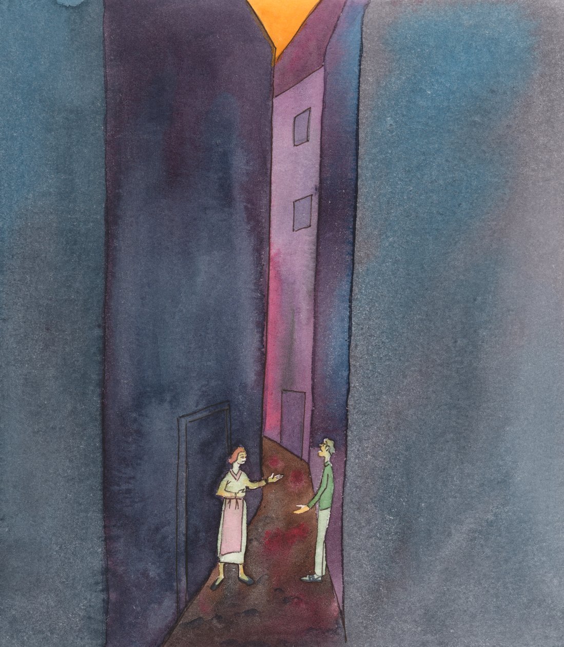 喜欢恶意八卦、丑闻或咸湿谈话的人，就像人们选择站在脚下污秽不堪的小巷里，而不是站在空气清新、阳光明媚的美丽聚会场所，2005 年（水彩画上 作者 伊丽莎白王