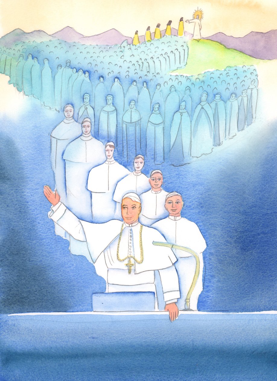 罗马主教教皇是首席主教，也是教会团结的焦点，2004年（纸上水墨） 作者 伊丽莎白王