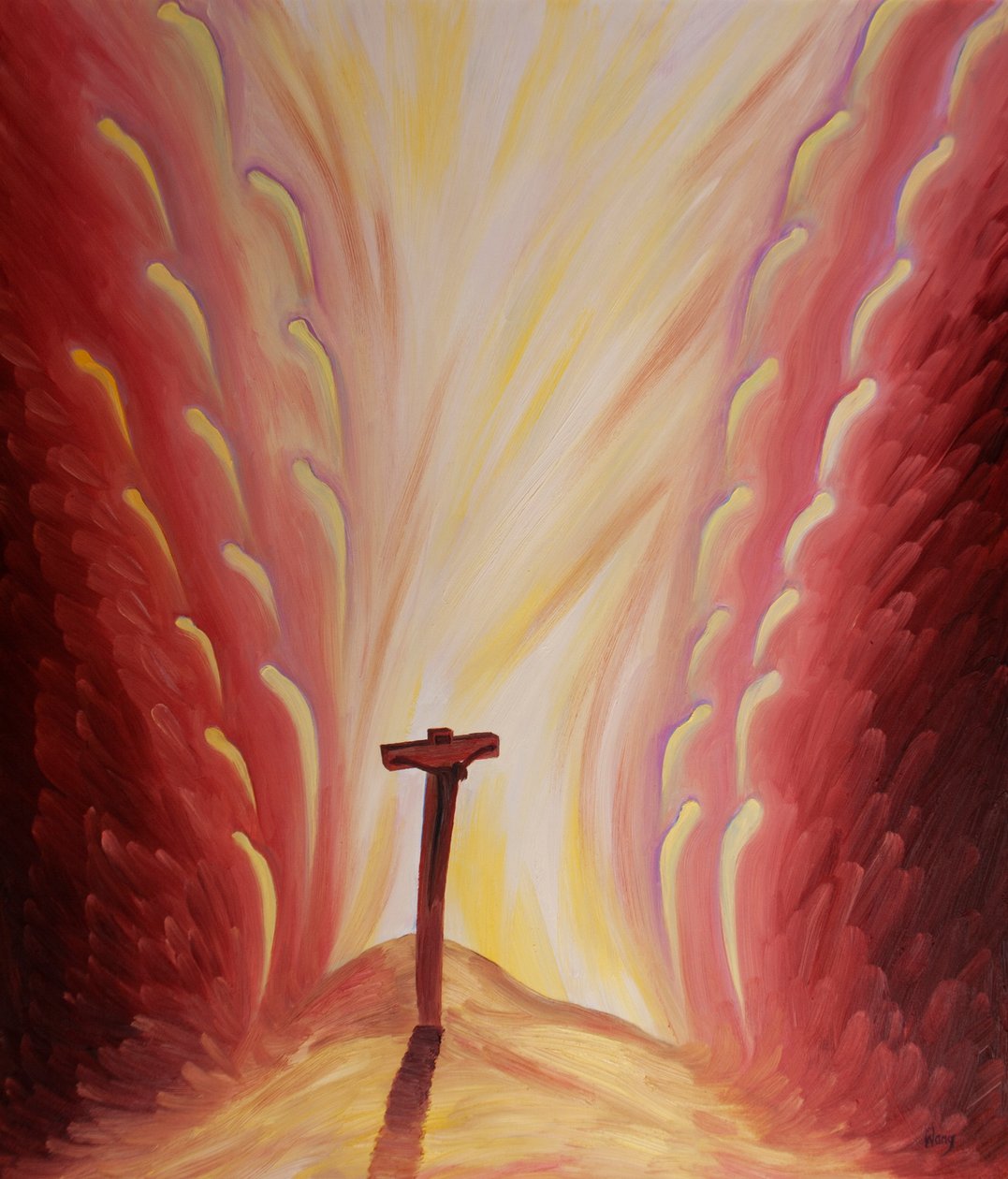 当基督为我们而死，以消除我们的罪孽时，天使们惊恐地掩面，2001年（船上积油） 作者 伊丽莎白王