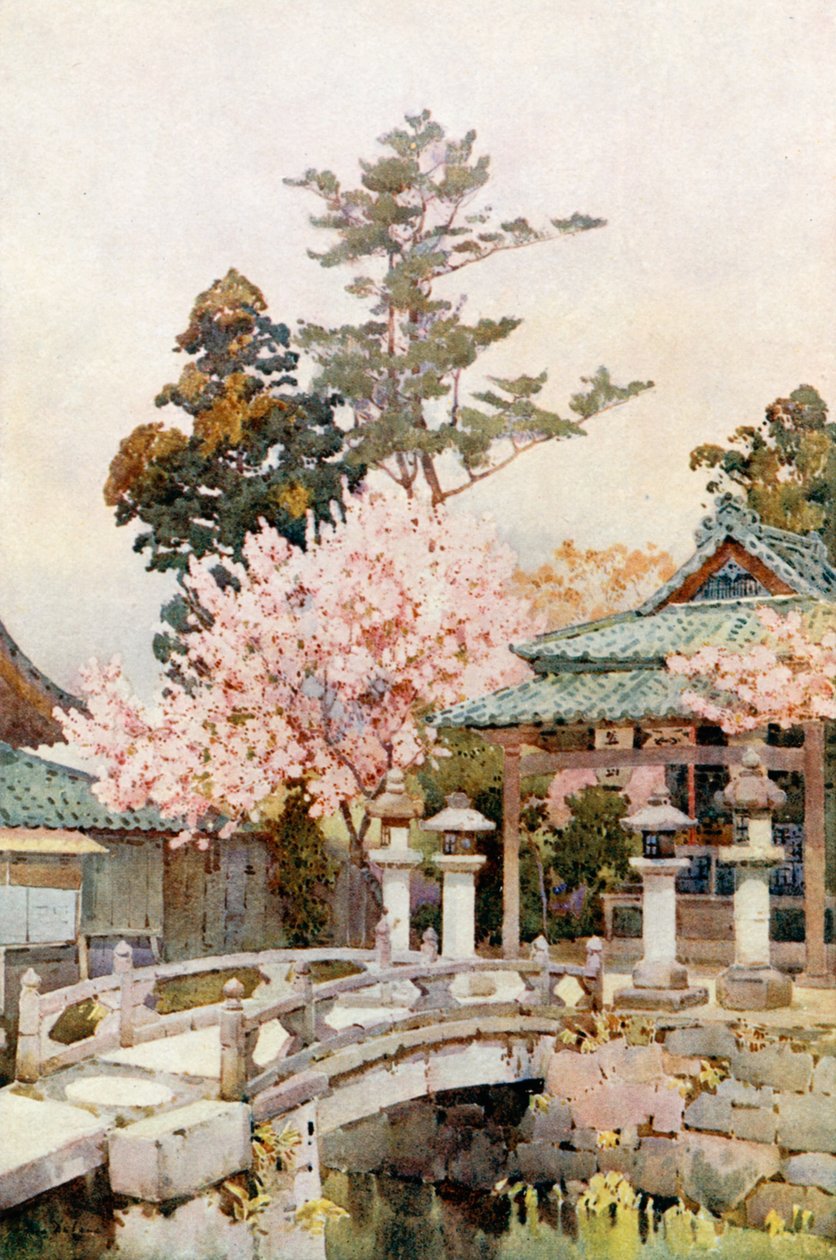 京密津神社（彩色石版画） 作者 艾拉·杜甘蔗