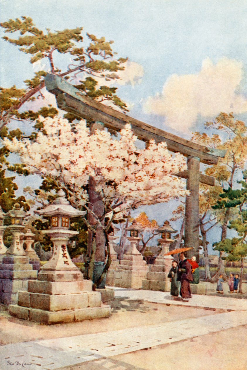 北野白樱（彩色石版印刷） 作者 艾拉·杜甘蔗