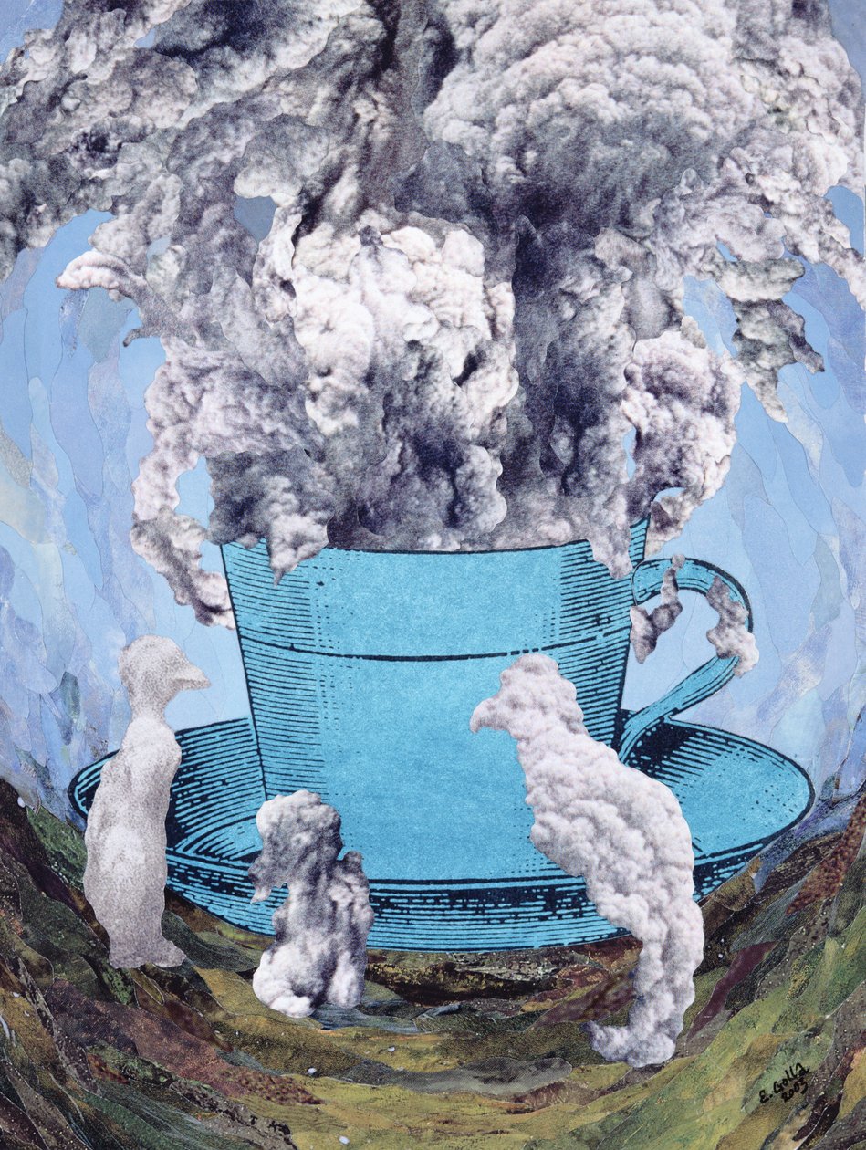下午茶，2003年（拼贴画） 作者 艾伦·高拉（Ellen Golla）