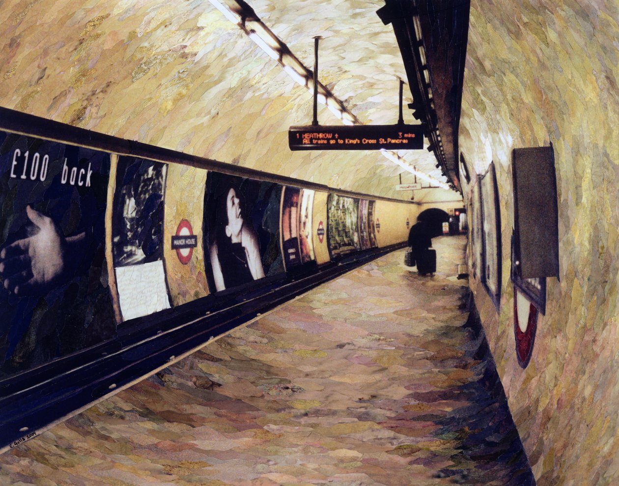 2004年所有火车前往King&39;s Cross St Pancras（纸质马赛克拼贴画） 作者 艾伦·高拉（Ellen Golla）