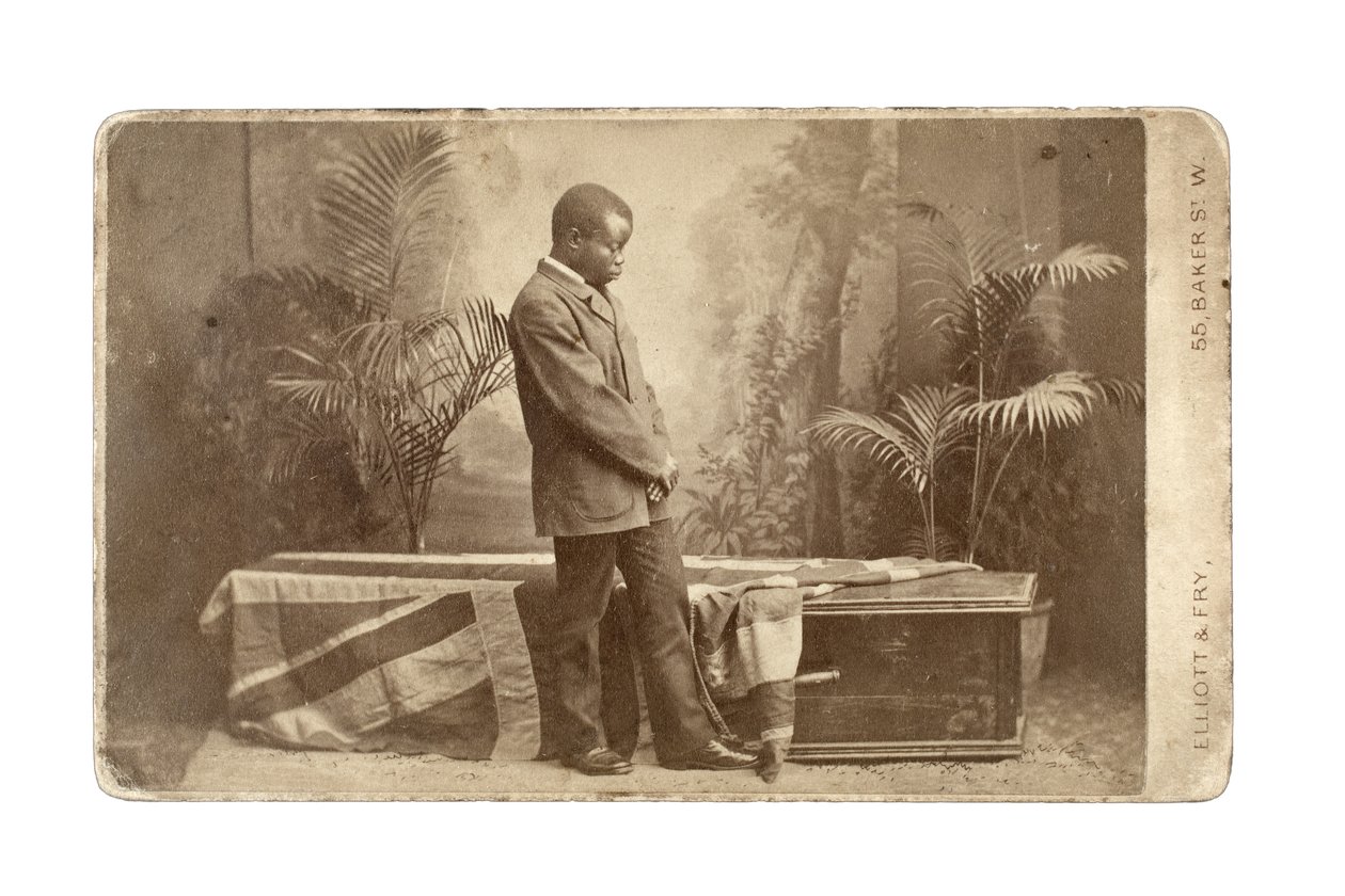 Jacob Wainwright与利文斯通的棺材，伦敦，1874年（蛋白印刷品） 作者 艾略特和弗莱工作室