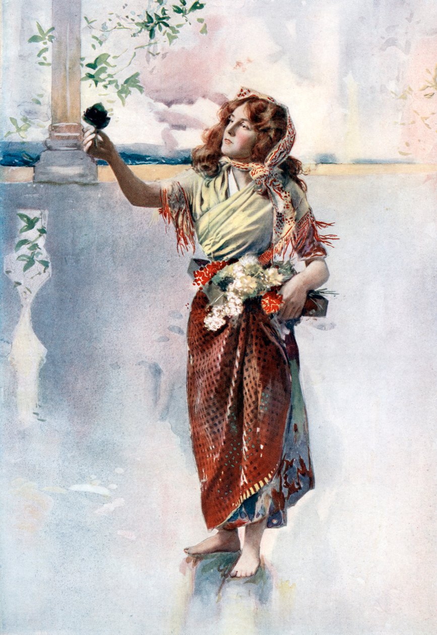 艾拉琳·泰瑞斯（Ellaline Terriss），摄于仙境的风信子，大约在1902年。 作者 埃利斯和沃勒里