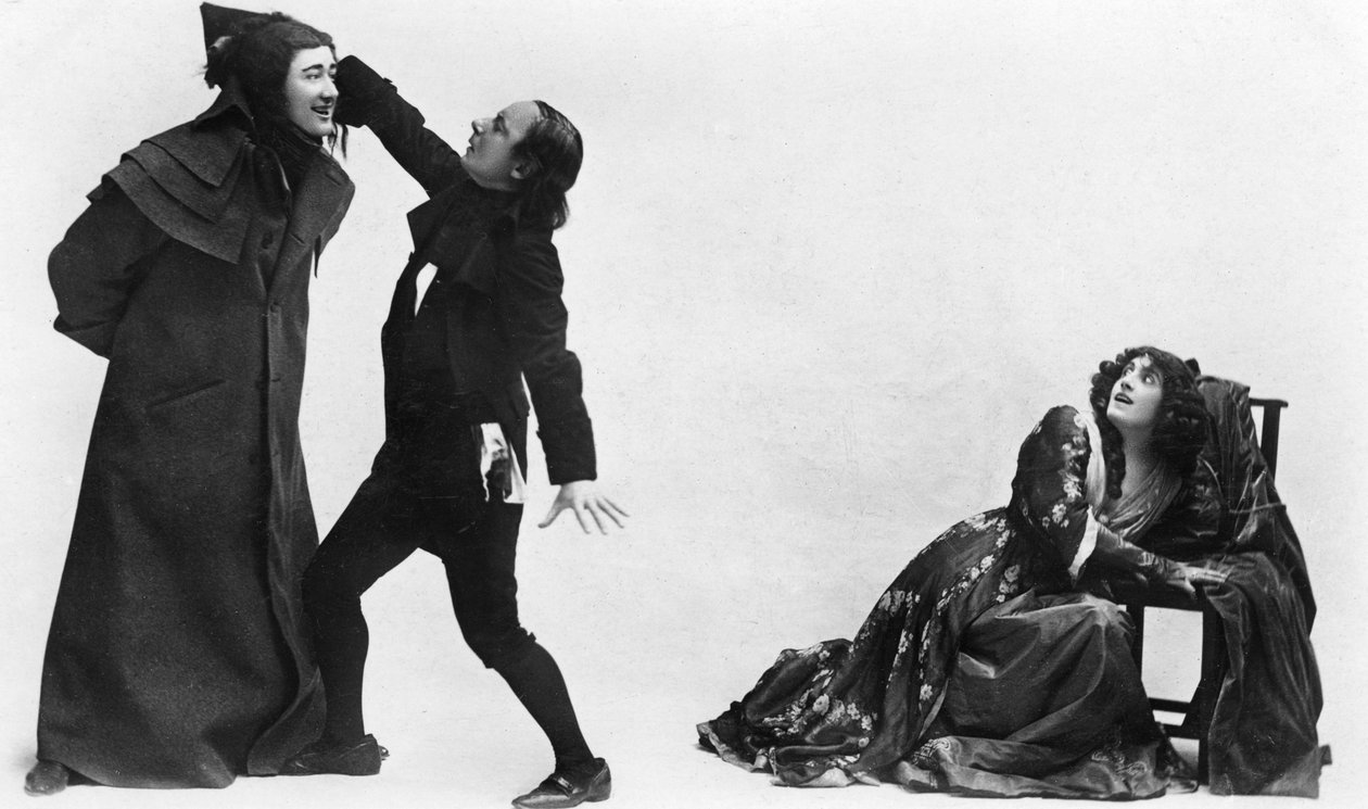 朱莉娅·尼尔森（Julia Neilson），弗雷德·特里（Fred Terry）和霍拉斯·霍奇斯（Horace Hodges）在《猩红色的皮珀内尔》，c1905年 作者 埃利斯和沃勒里