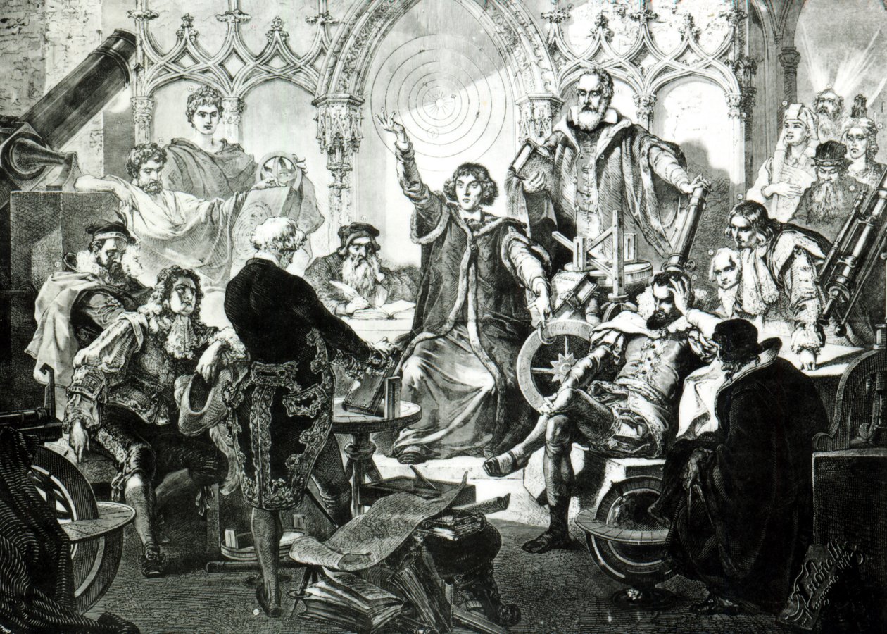Nicolaus Copernicus（1473-1543）解释他的理论，1873年 作者 埃尔维罗·迈克尔·安德里奥利