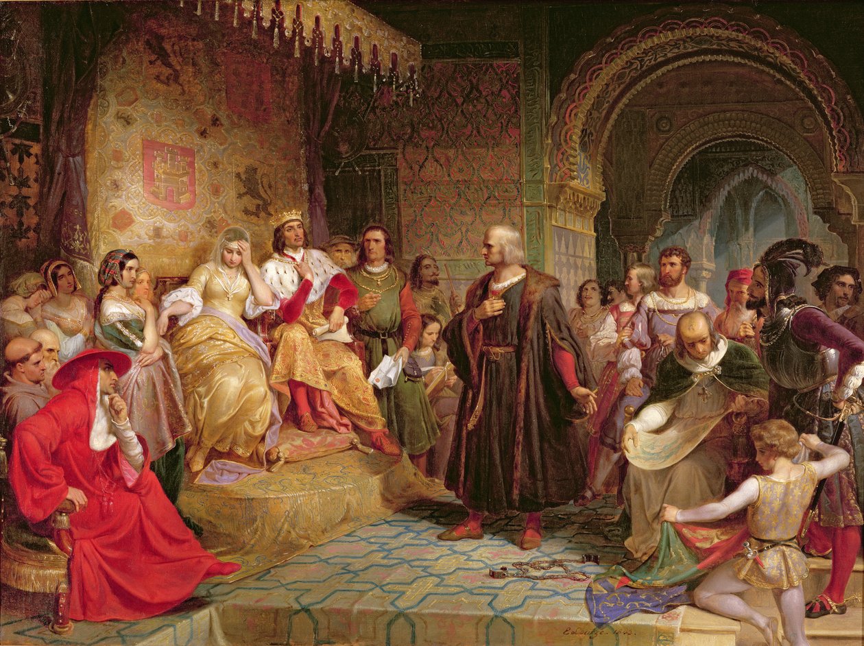 1843年女王之前的哥伦布 作者 伊曼纽尔·戈特利布·洛伊茨