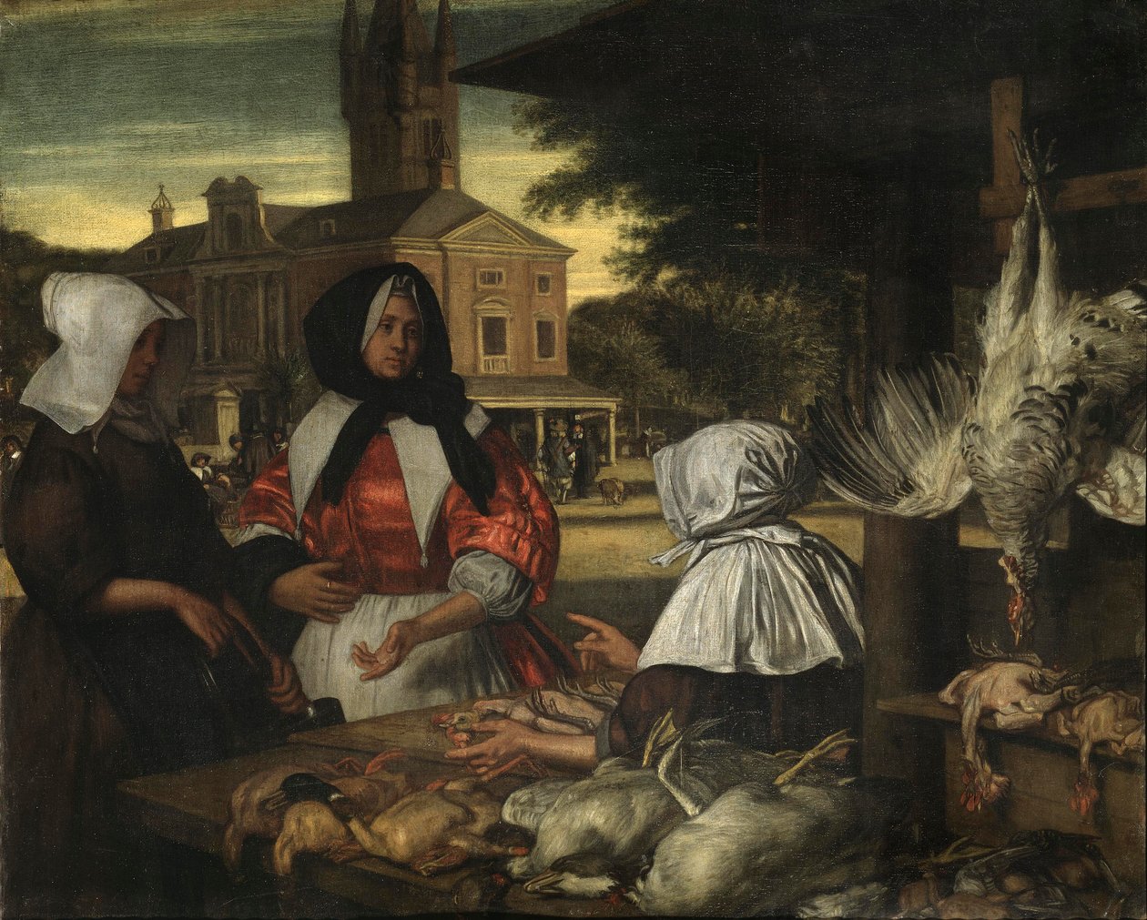 The Birdmarket，Amsterdam，c.1660-70 作者 伊曼纽尔·德·威特