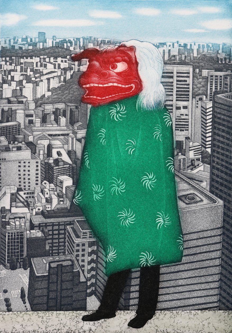 快乐的狮子，2007 年（蚀刻版画） 作者 相田惠美子
