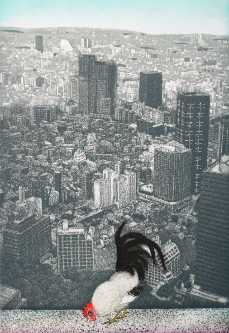 雅库丘的公鸡，2009 年（蚀刻版画） 作者 相田惠美子