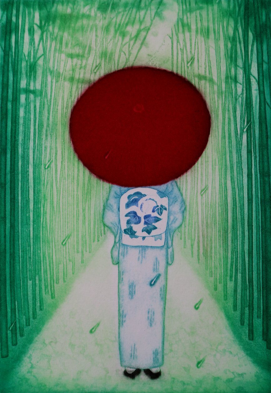 红伞，2007 年（蚀刻版画） 作者 相田惠美子