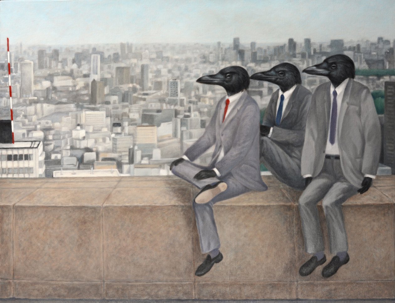 三只乌鸦》，2010 年（布面油画） 作者 相田惠美子