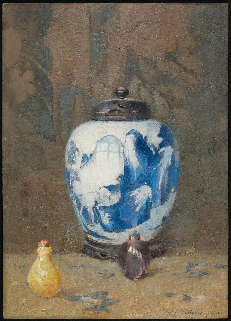 静物，中国花瓶，1922年 作者 埃米尔·卡尔森