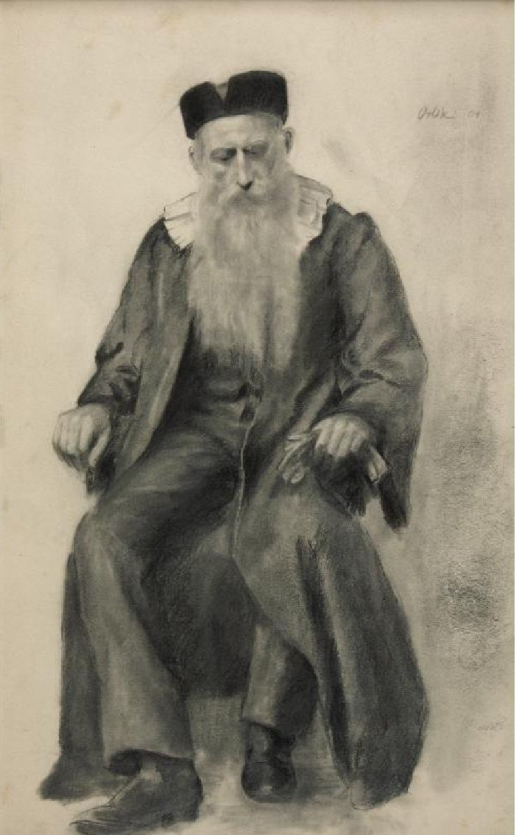 拉比英语的肖像：RabbinCestina的肖像：Portret rabinan：n 作者 埃米尔·奥尔里克（Emil Orlik）