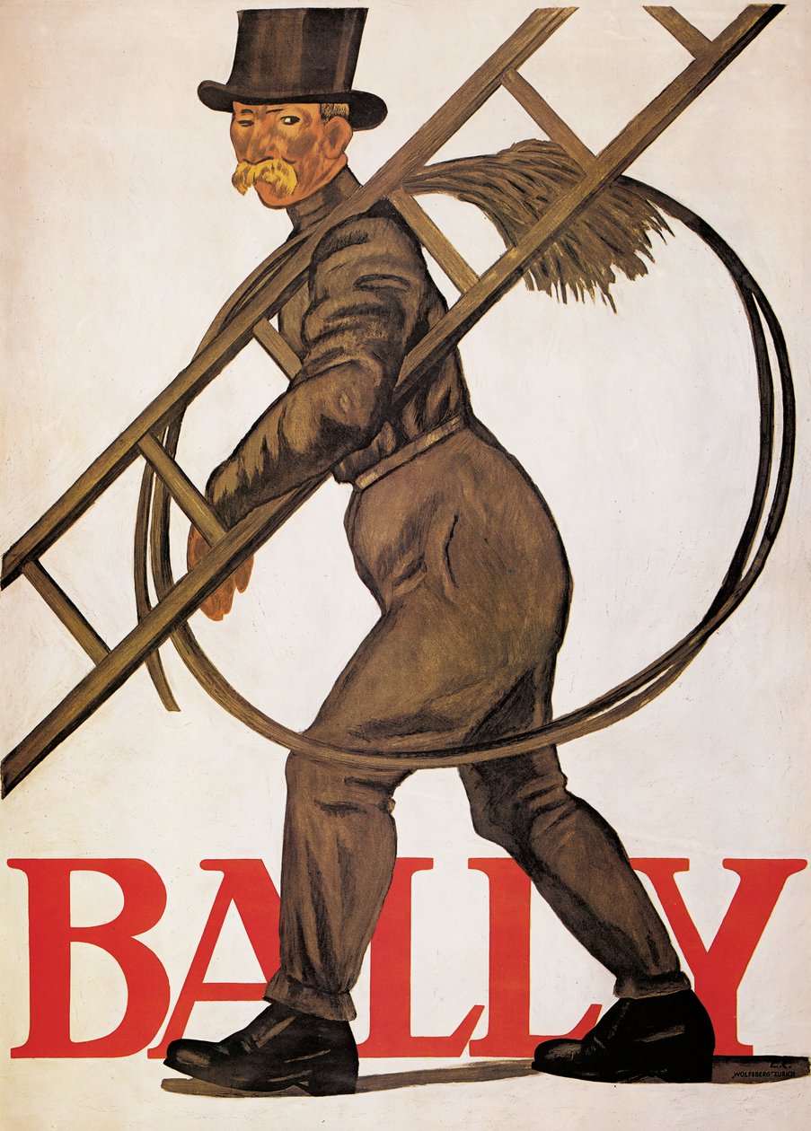 海报广告&39;Bally&39;皮革，1926年 作者 埃米尔·卡迪诺（Emil Cardinaux）