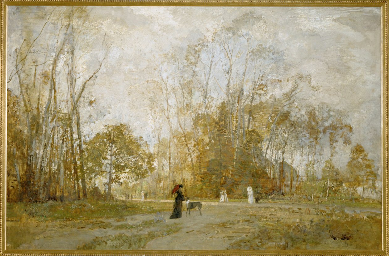 Aus dem Prater - 来自普拉特花园......（木板油画） 作者 埃米尔·雅各布·辛德勒