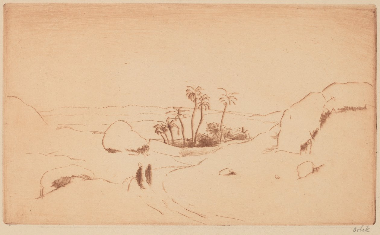 沙漠中的绿洲 作者 埃米尔·奥尔里克（Emil Orlik）