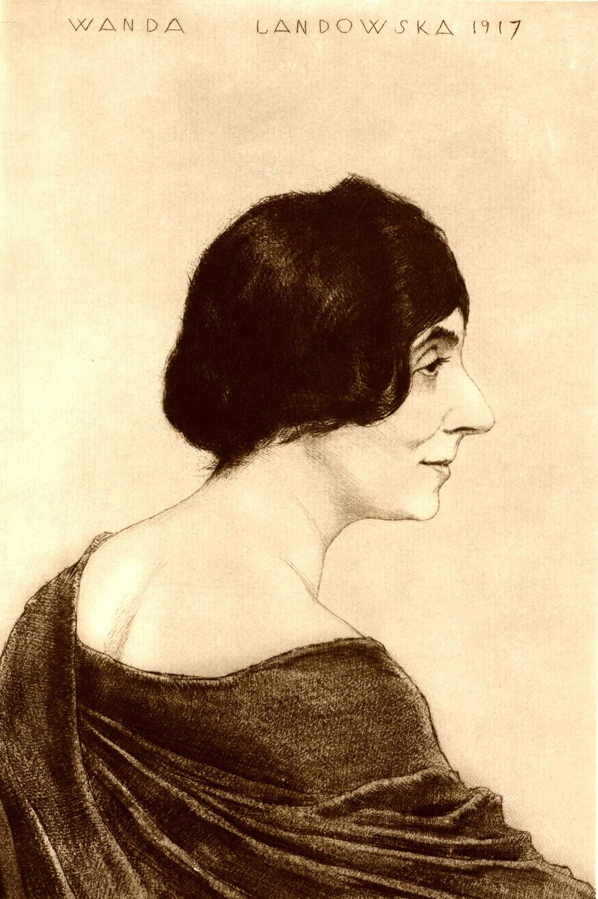 万达·兰多斯卡肖像（1879-1959），1917年 作者 埃米尔·奥尔里克（Emil Orlik）