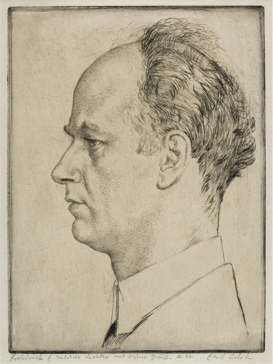 威廉·弗特旺格勒肖像1886-1954，1928年 作者 埃米尔·奥尔里克（Emil Orlik）