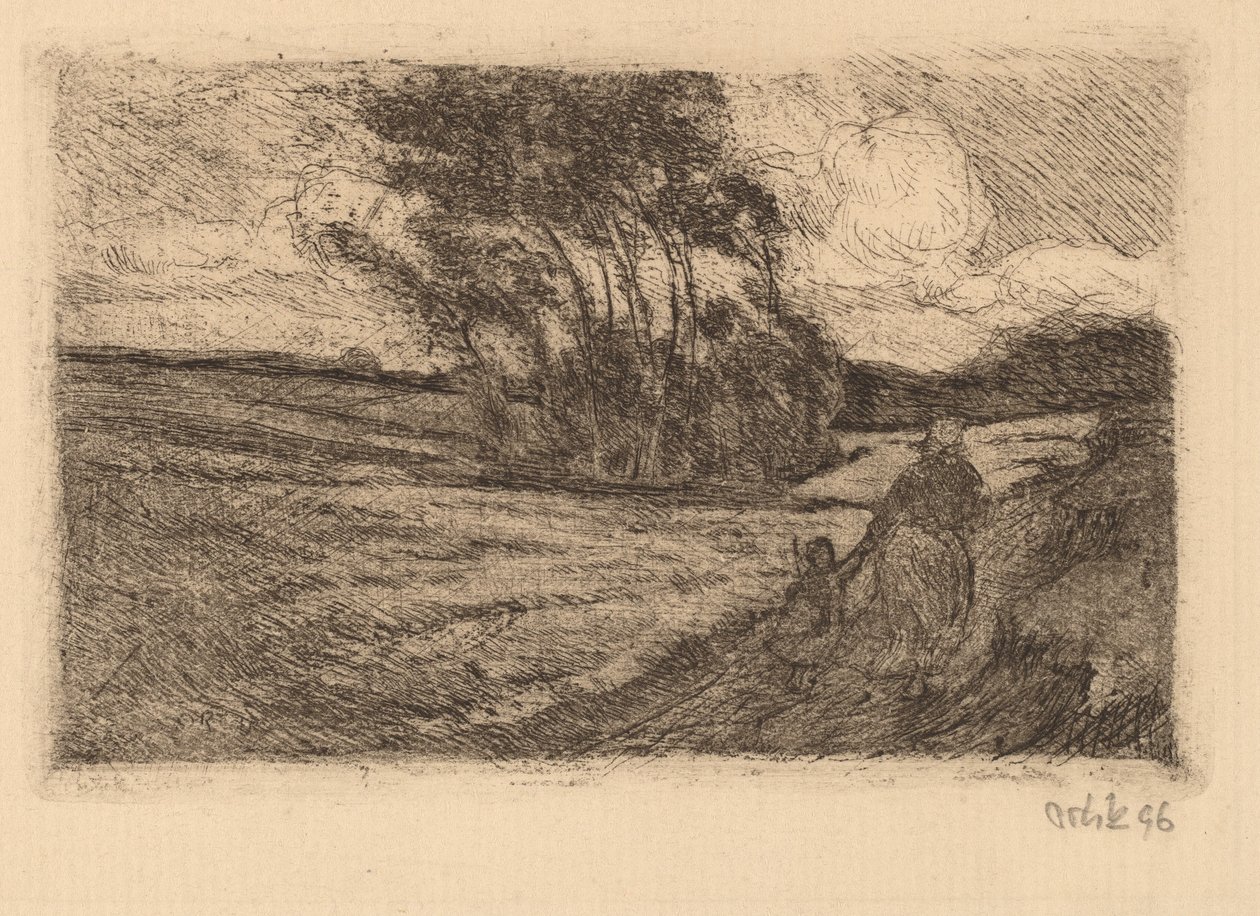 雷雨（小） 作者 埃米尔·奥尔里克（Emil Orlik）