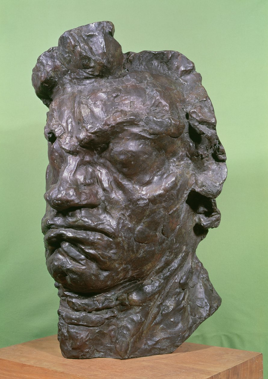 Ludwig van Beethoven的悲剧面具（1770-1827）1901（青铜） 作者 埃米尔·安托万·鲍德尔