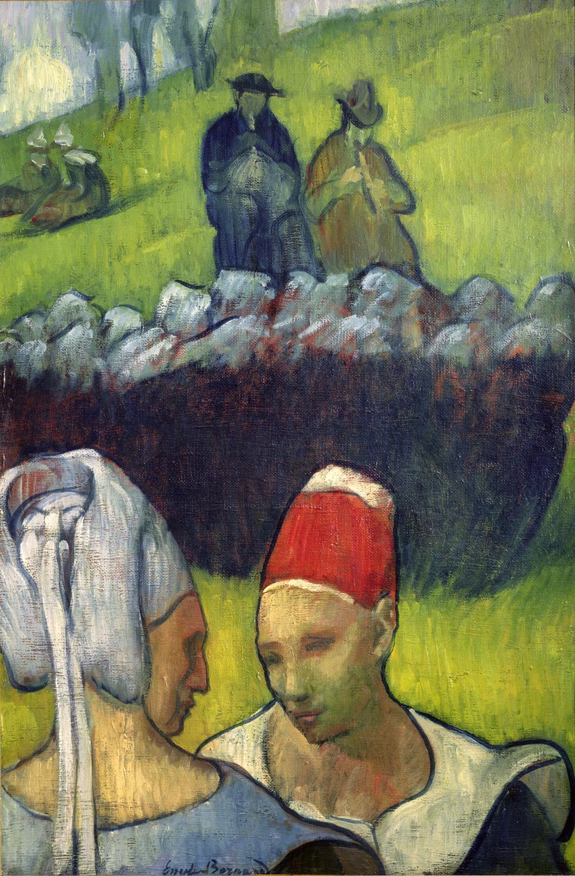 布列塔尼妇女 作者 埃米尔·伯纳德（Emile Bernard）