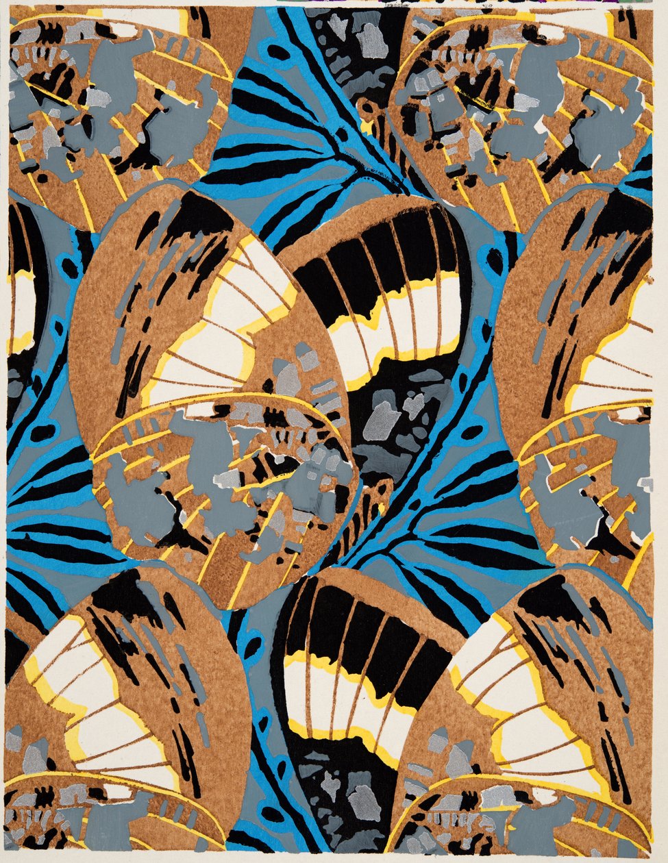 图版 20 的细节，选自《Papillons》，出版于 1925 年（pochoir 版画）。1925 年（pochoir 版画） 作者 埃米尔·阿兰·塞盖
