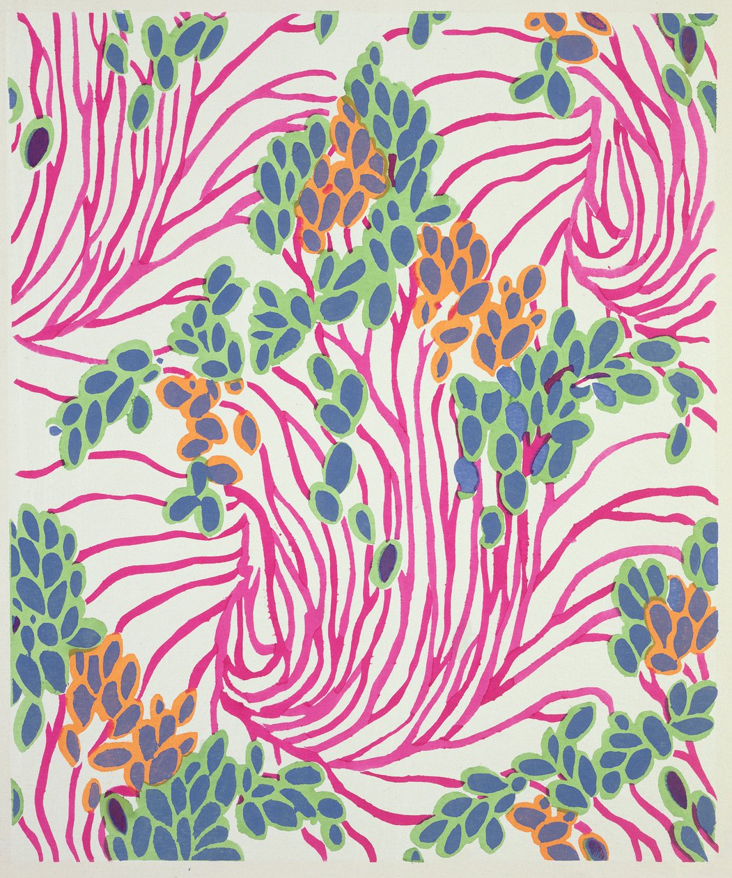 花卉设计主题来自“Floreal：Dessins & Coloris Nouveaux”，c.1920（模板印刷） 作者 埃米尔·阿兰·塞盖