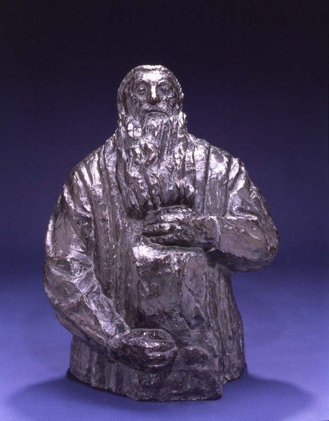 罗丹（1840-1917）1909年后的肖像半身像（青铜）。 作者 埃米尔·安托万·鲍德尔