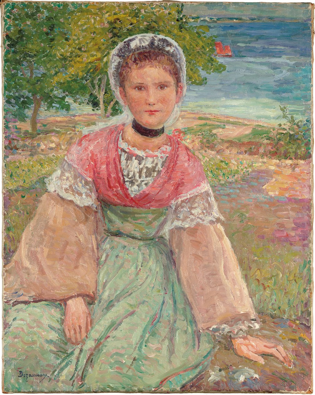 扬·布列塔尼（Young Bretonne），约1895年（布面油画） 作者 埃米尔·阿尔弗雷德·德扎内
