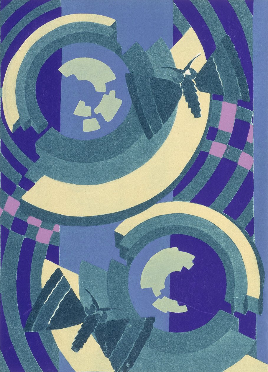 10 号图版，来自“Prismes”，1931 年之后（彩色平版印刷） 作者 埃米尔·阿兰·塞盖