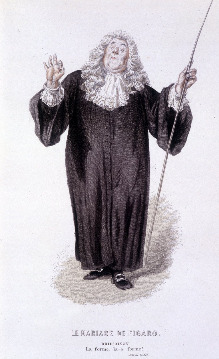 爱德华·富尼耶 (Edouard Fournier) 的博马舍 (Beaumarchais) (1732-1799) 的完整作品。 埃米尔·贝亚德画的。 埃德。 Laplace, Sanchez et Cie, Paris 1876. 这是《费加罗的婚礼》中的 Brid
