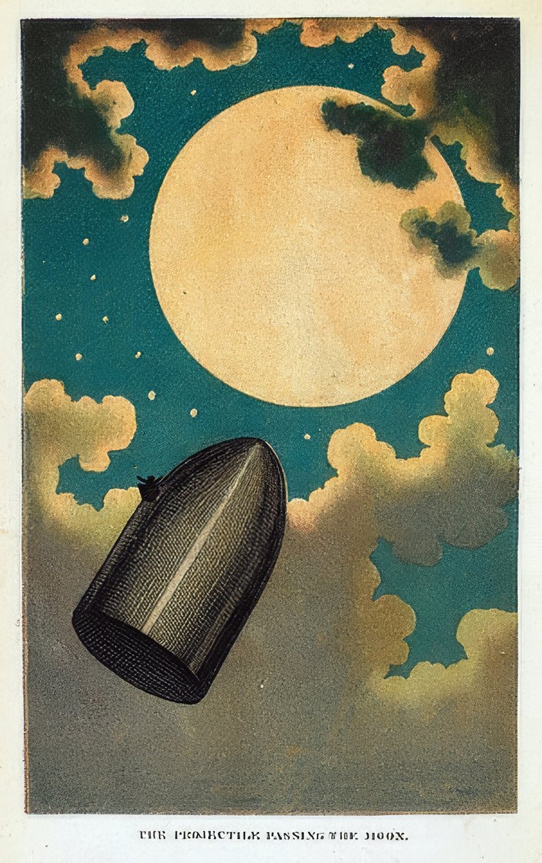 朱尔斯·凡尔纳（Jules Verne）的《从地球到月球》一书的插图。 1877年 作者 埃米尔·安托万·贝亚德