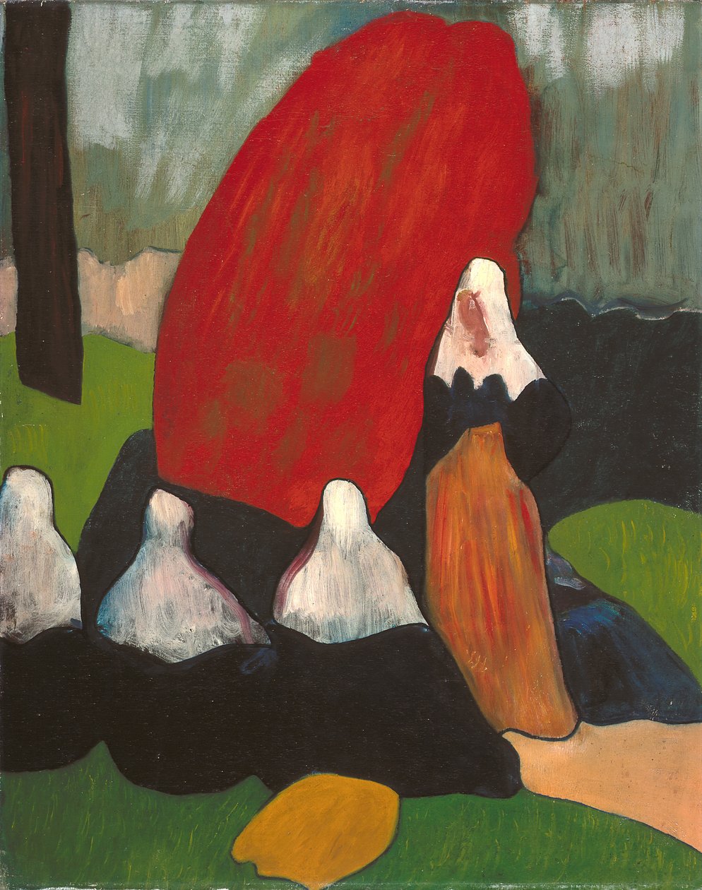 布列塔尼妇女与海藻（布面油画） 作者 埃米尔·伯纳德（Emile Bernard）