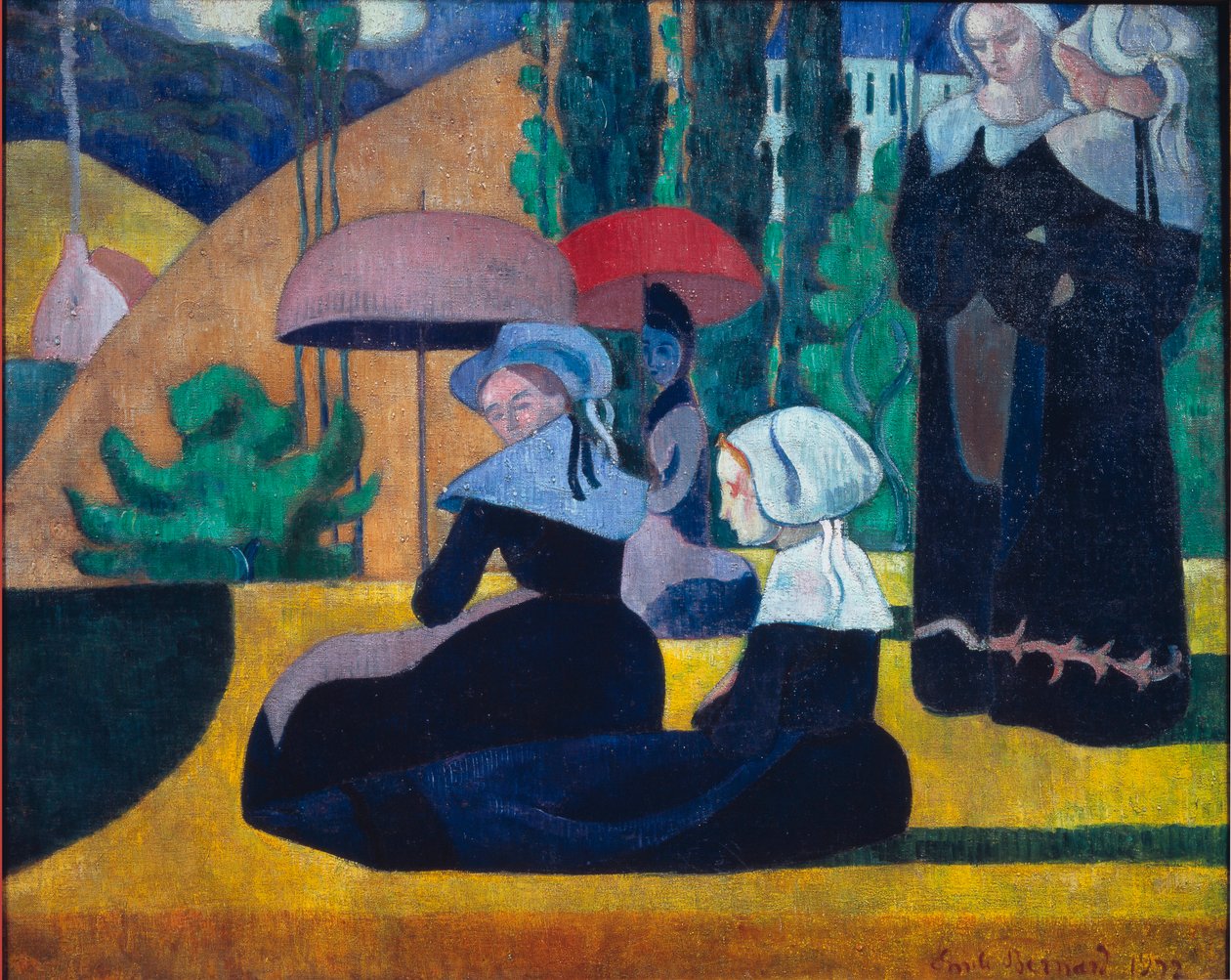 布列塔尼女人在阴凉处 作者 埃米尔·伯纳德（Emile Bernard）