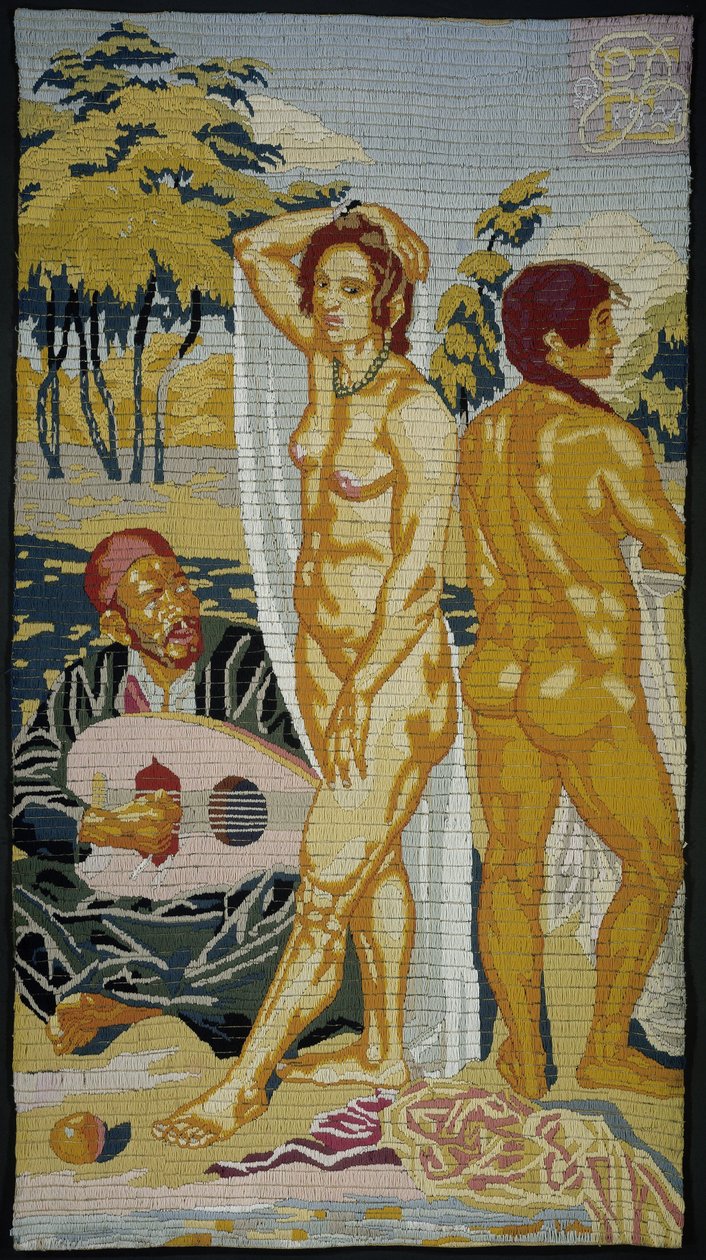 Geborduurd 绘画；两个浴女 作者 埃米尔·伯纳德（Emile Bernard）