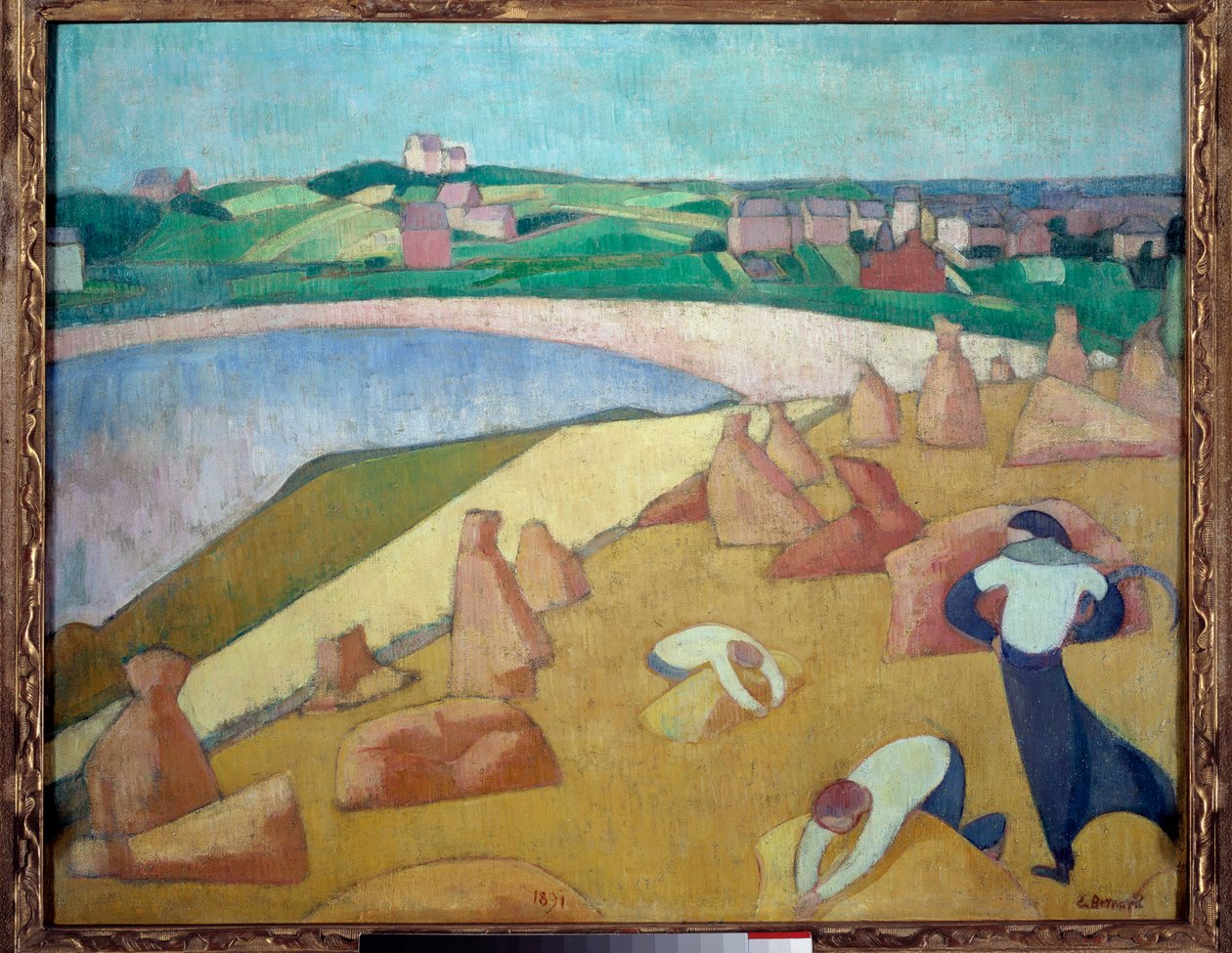 海边的收获，1891年在Saint Briac sur mer。埃米尔-伯纳德（1868-1941）的画作 作者 埃米尔·伯纳德（Emile Bernard）