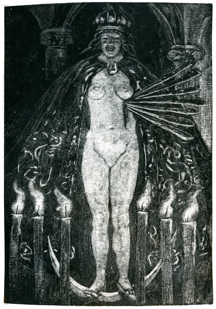 查尔斯-波德莱尔（1821-67）的诗集插图（雕刻）（黑白照片）。 作者 埃米尔·伯纳德（Emile Bernard）