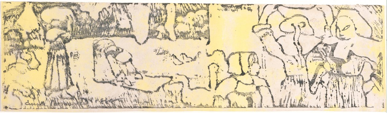 La Lessive（洗衣房）（手工上色锌版画） 作者 埃米尔·伯纳德（Emile Bernard）