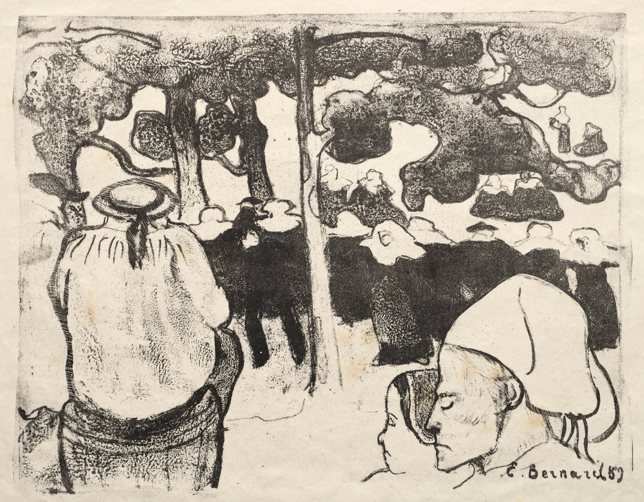 Les Bretonneries：布列塔尼的婚礼 (La Noce en Bretange) 作者 埃米尔·伯纳德（Emile Bernard）