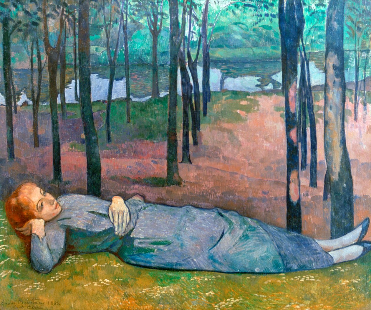 1888年，《 Bois dAmour》中的玛德琳 作者 埃米尔·伯纳德（Emile Bernard）
