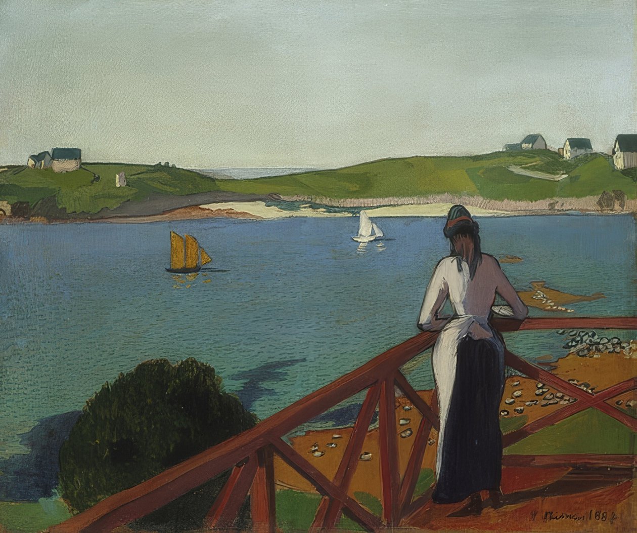 下午在圣布里亚克。 1887年 作者 埃米尔·伯纳德（Emile Bernard）