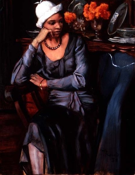 戴小帽的女郎（布面油画 作者 埃米尔·伯纳德（Emile Bernard）