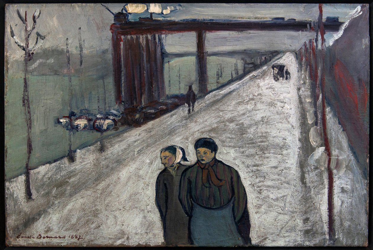 克利希码头 - 1887年（布面油画 作者 埃米尔·伯纳德（Emile Bernard）