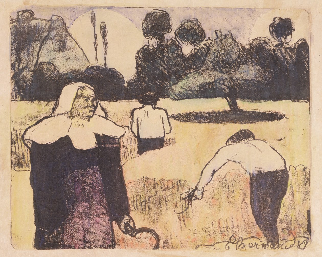 收割机，来自“Les Brettoneries”系列 作者 埃米尔·伯纳德（Emile Bernard）