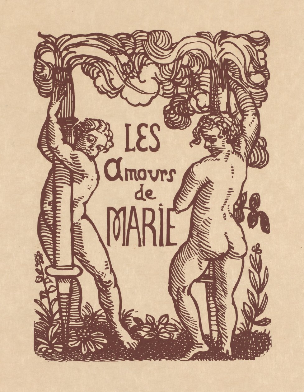 皮埃尔-隆萨的《恋情》：皮埃尔-朗萨的爱：玛丽的爱 (Les Amours de Pierre Ronsard: Les Amours De Marie) 作者 埃米尔·伯纳德（Emile Bernard）