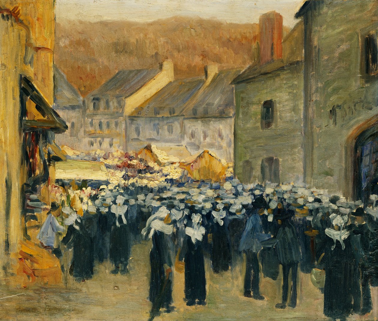 Pont-Aven市场；蓬阿温勒马尔凯，1886年 作者 埃米尔·伯纳德（Emile Bernard）