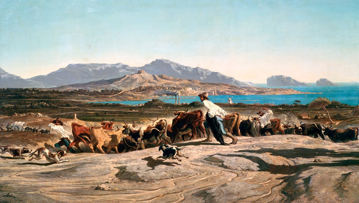 马赛风光》，约1829-1863年 作者 埃米尔·查尔斯·约瑟夫·鲁邦