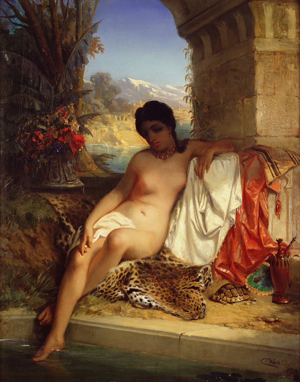 Odalisque，约1880年 作者 埃米尔·查尔斯·沃特斯